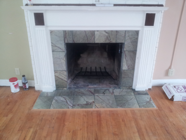 repaired fireplace final product